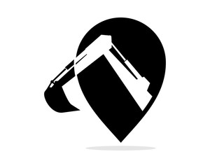 excavator marker black excavation heavy machinery builder image vector icon logo
