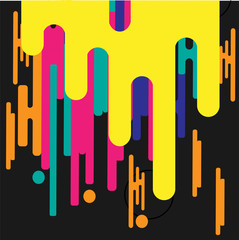Abstract geometric background. Colorful image.Modern style abstraction with composition made of various rounded shapes in color. Vector illustration.