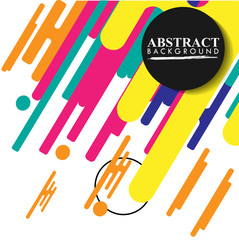 Abstract geometric background. Colorful image.Modern style abstraction with composition made of various rounded shapes in color. Vector illustration.