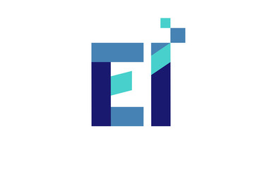 Obraz premium EI Digital Ribbon Letter Logo 