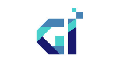 GI Digital Ribbon Letter Logo 