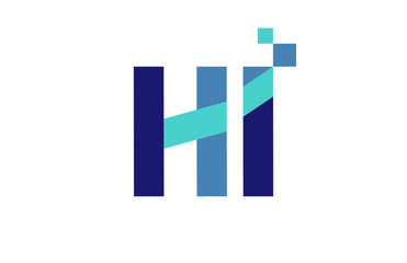 HI Digital Ribbon Letter Logo 
