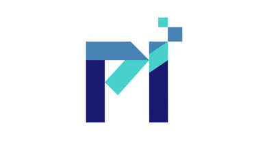 PI Digital Ribbon Letter Logo 