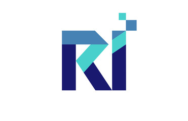 RI Digital Ribbon Letter Logo 