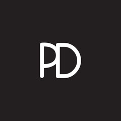 initial letter rounded logo modern white