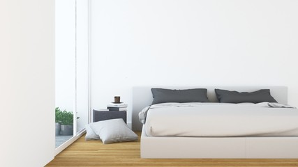 The interior hotel bedroom space 3d rendering