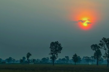 sunset over the river
