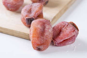 Closeup of dried persimmon