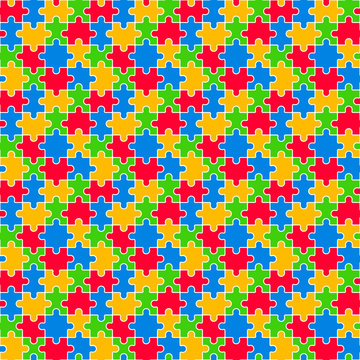 Colorful Jigsaw Seamless Pattern