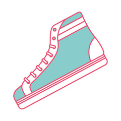 classic sneaker boot vintage sport vector illustration green and red line image