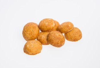 Obraz premium Peanut cookies or Chinese traditional peanut cookies on a background.