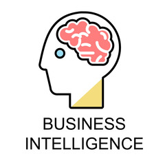 Business intelligence icons for business flat design