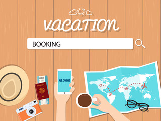 Booking Search Graphic Illustration For vacation.