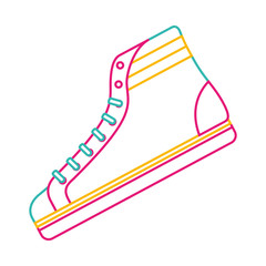 classic sneaker boot vintage sport vector illustration color line image