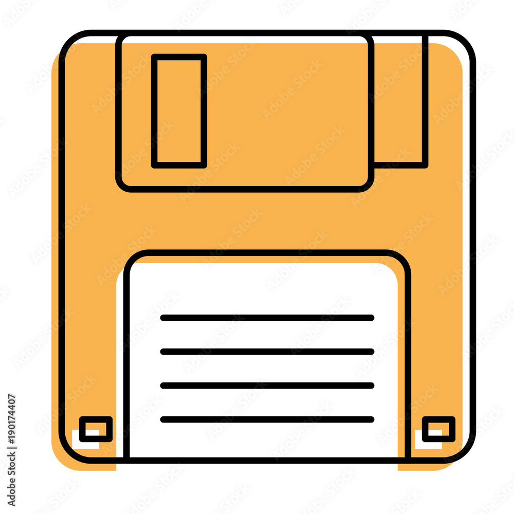Poster floppy disk icon data backup retro vector illustration