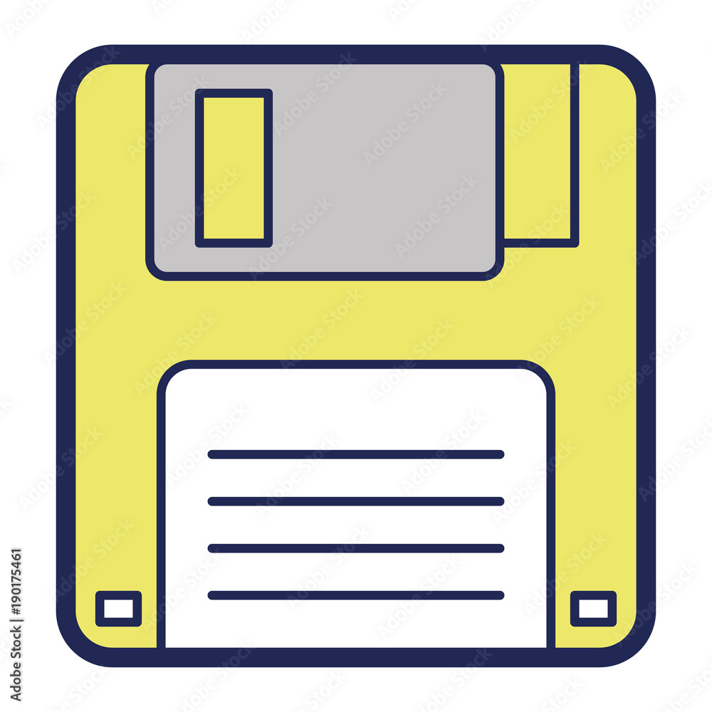 Poster floppy disk icon data backup retro vector illustration