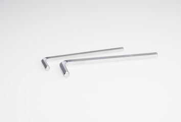 Allen key or Allen wrench key set on a background.