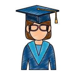 student graduated avatar character vector illustration design