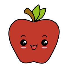 apple fresh fruit icon vector illustration design