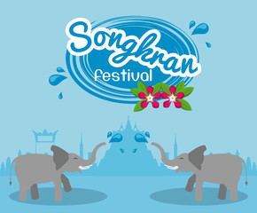 Songkran festival design icon vector illustration graphic design