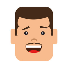 Fototapeta premium young man head avatar character vector illustration design