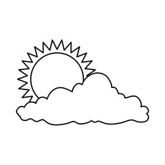 summer sun with clouds vector illustration design