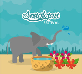 Fototapeta premium Songkran festival design icon vector illustration graphic design