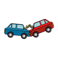 cars crash accident icon vector illustration design