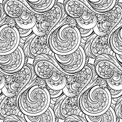 Black and white tentacles vector seamless pattern
