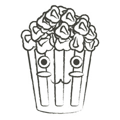 Kawaii pop corn bucket icon