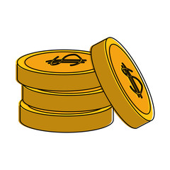 coins money isolated icon vector illustration design