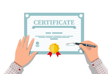 Certificate template. Diploma or accreditation