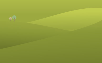 tree with green landscape, vector