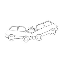 cars crash accident icon vector illustration design