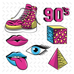 90s forever icons icon vector illustration graphic