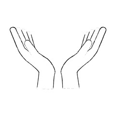 hands protected isolated icon vector illustration design