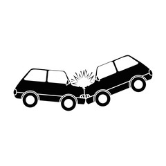 cars crash accident icon vector illustration design