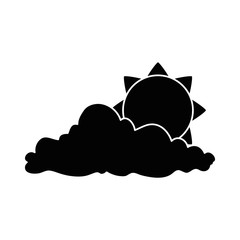 summer sun with clouds vector illustration design