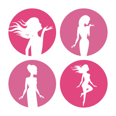 Womens body silhouette icons icon vector illustration graphic design