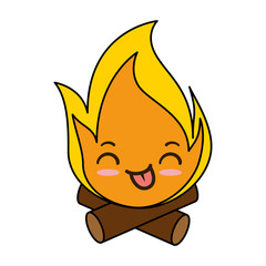 fire flame kawaii character vector illustration design