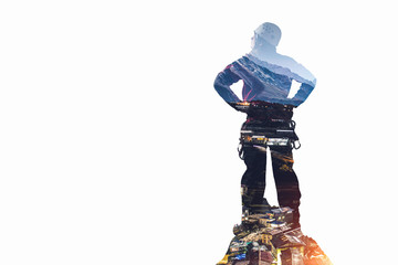 Alpinism sport as concept. Mixed media