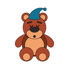 teddy sleep bear icon vector illustration graphic design