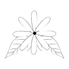 flower and leafs floral decoration vector illustration design
