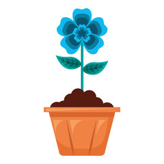potted flower interior decoration garden spring vector illustration