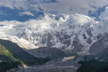 Obraz premium Nanga Parbat mountain massif in Himalaya range, Chilas, Pakistan