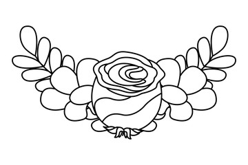 flowers and leaves natural spring decoration vector illustration