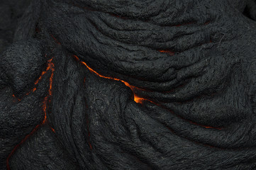 Molten Lava rocks with texture and extreme heat in 
