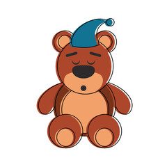 teddy sleep bear icon vector illustration graphic design