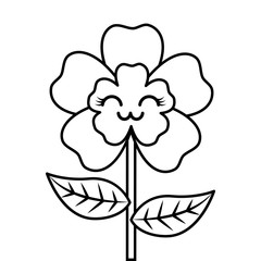 cute cartoon happy flower adorable kawaii vector illustration