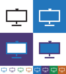 TV, Monitor Flat minimal icon vector